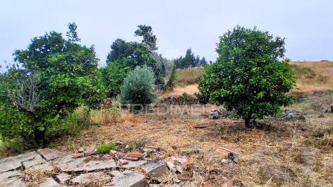 Conjunto de moradias em ruína e terrenos em penhascoso