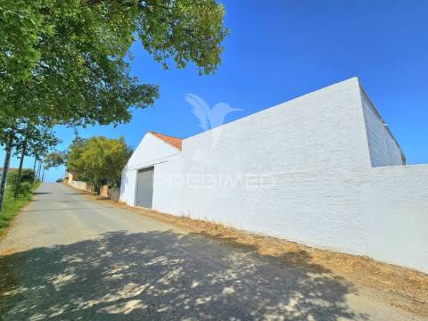 Moradia com dois armazéns e terreno