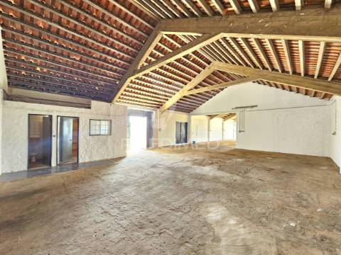 Moradia com dois armazéns e terreno