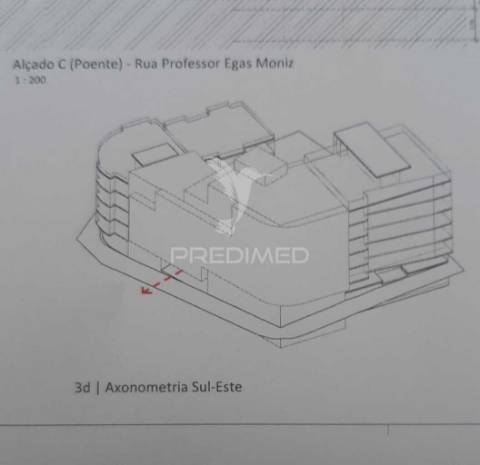 Terreno em zona central de setúbal, para construção de edifício de r/c e 5 andares c./ 3 andares para garagens.