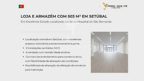 Armazem/loja com 503 mts2 para venda em setubal