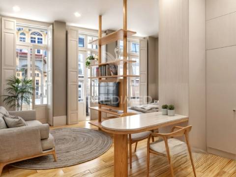 Apartamento t1 com varanda em prédio novo, no centro histórico de braga