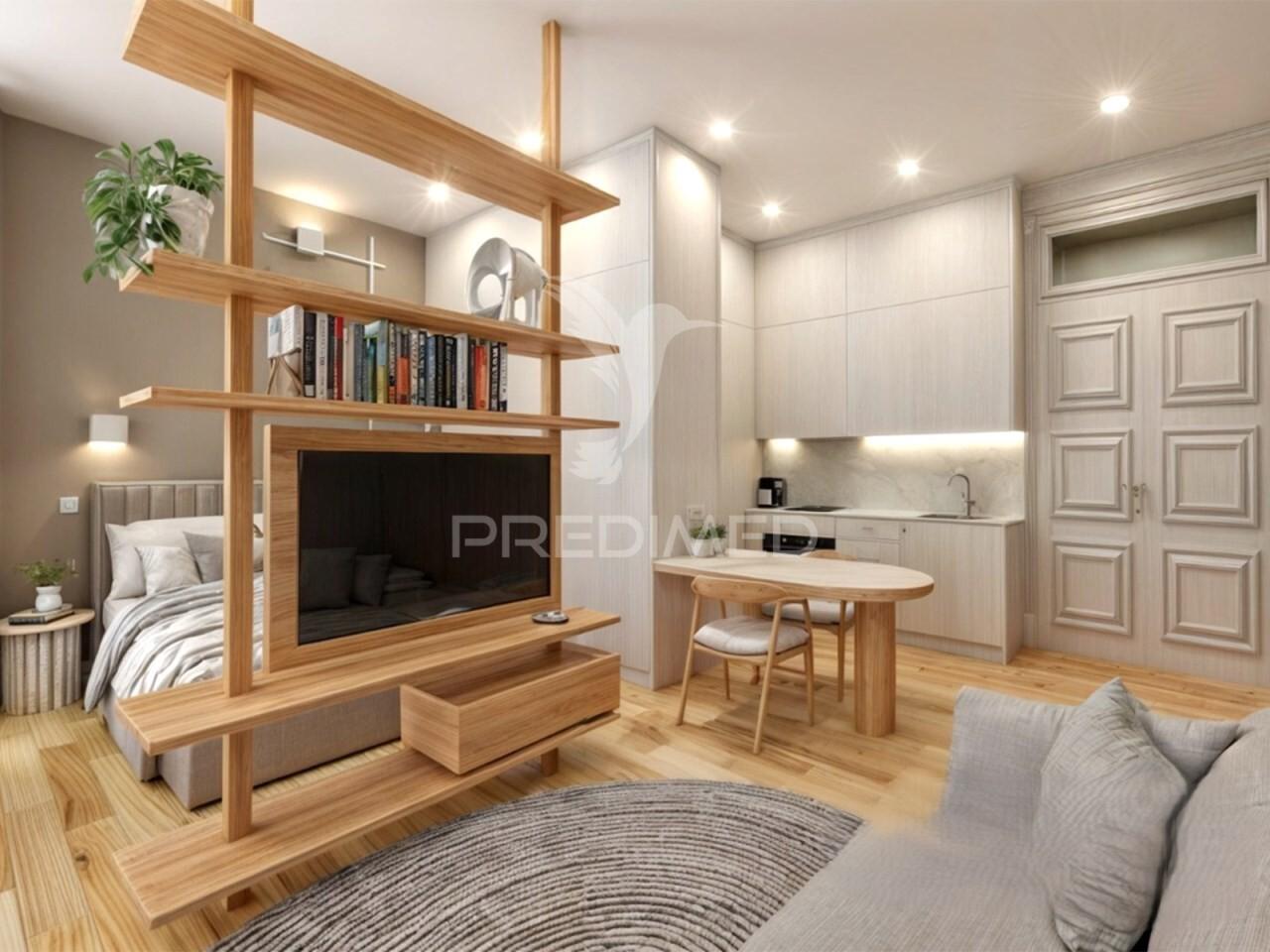 Apartamento t1 com varanda em prédio novo, no centro histórico de braga