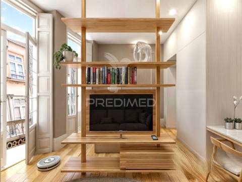 Apartamento t1 com varanda em prédio novo, no centro histórico de braga