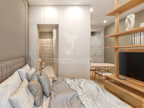 Apartamento t1 com varanda em prédio novo, no centro histórico de braga