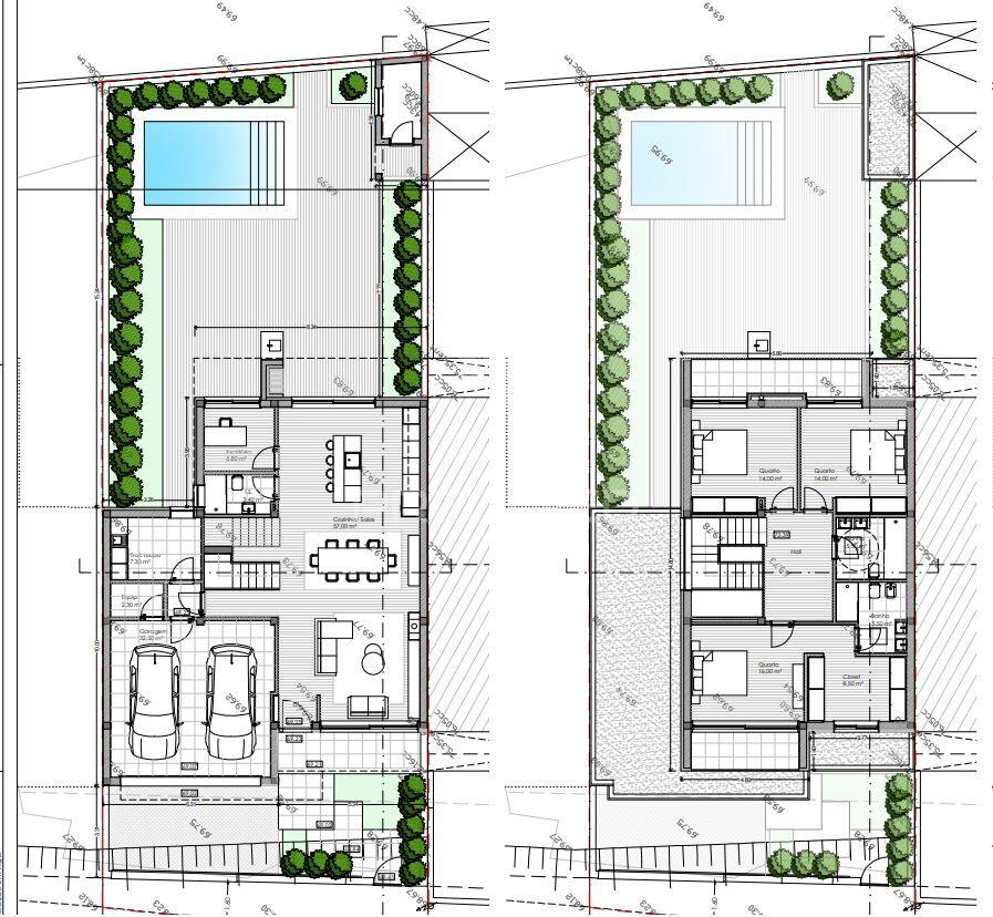 Terreno - moradia de 3 frentes - vilar do paraíso