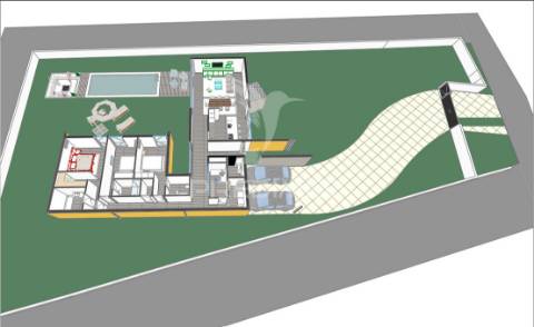 Excelente moradia térrea isolada de 4 frentes em construção