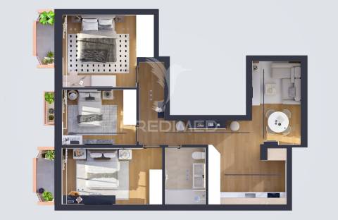 Apartamento t3 em remodelação - santo andré-barreiro-