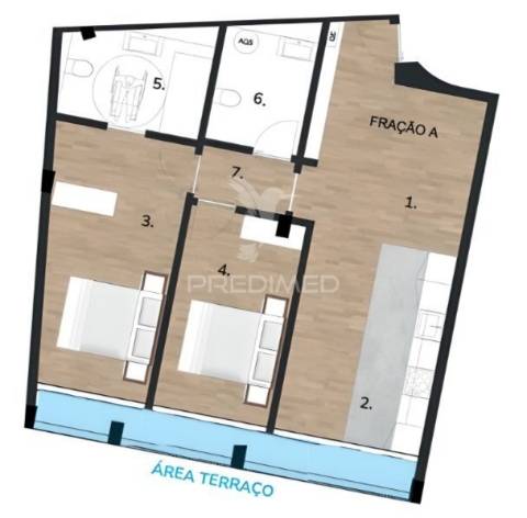 Apartamento t2 com terraço em sines