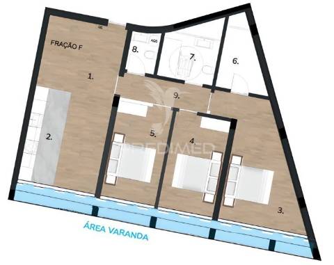 Apartamento t3 com varanda em sines