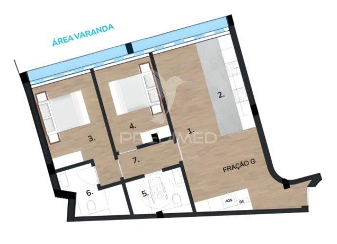 Apartamento t2 com varanda em sines