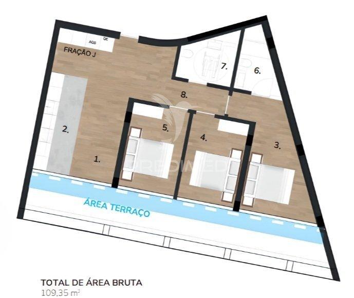 Apartamento t3 com terraço em sines