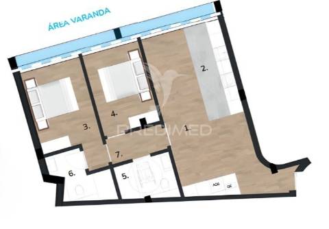 Apartamento t2 com varanda em sines