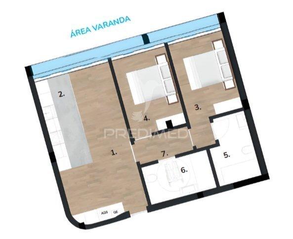 Apartamento t2 com varanda em sines