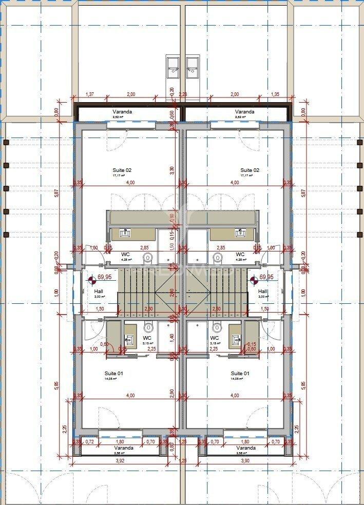 Projeto para construção de moradia geminada t3 com piscina – pinhal do general
