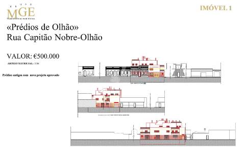 Predio em olhao para demolir com projecto aprovado