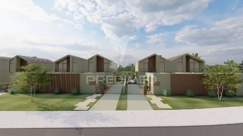 Moradias em construção de arquitetura escandinava em condomínio privado – fátima