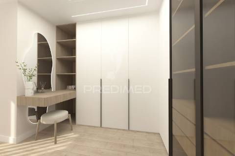 Moradias em construção de arquitetura escandinava em condomínio privado – fátima