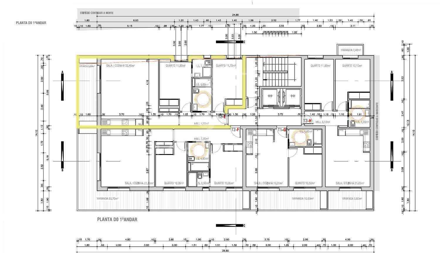 T2 em monte gordo, em edifício na 2ª linha com piscina