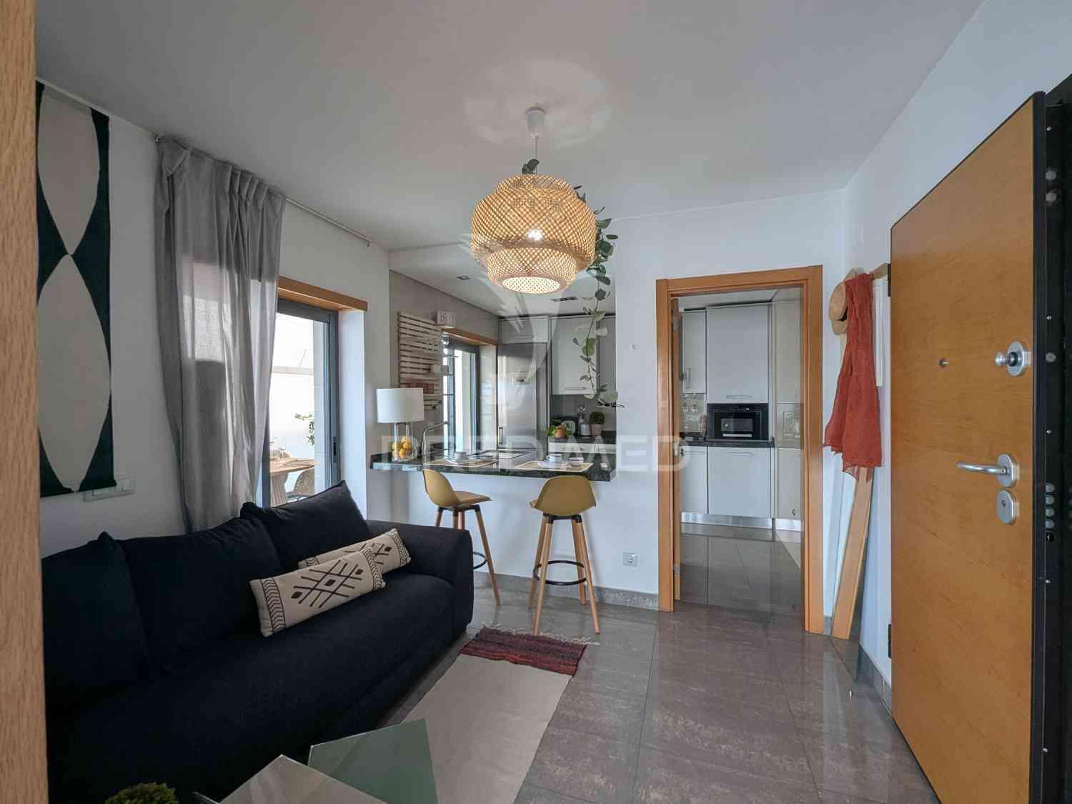 Magnífico t1, central, com um terraço, vista rio e garagem