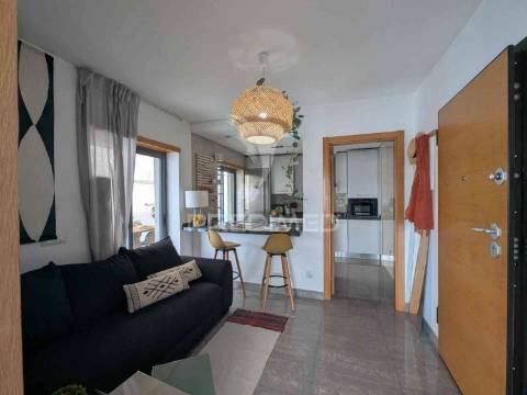 Magnífico t1, central, com um terraço, vista rio e garagem