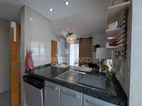 Magnífico t1, central, com um terraço, vista rio e garagem