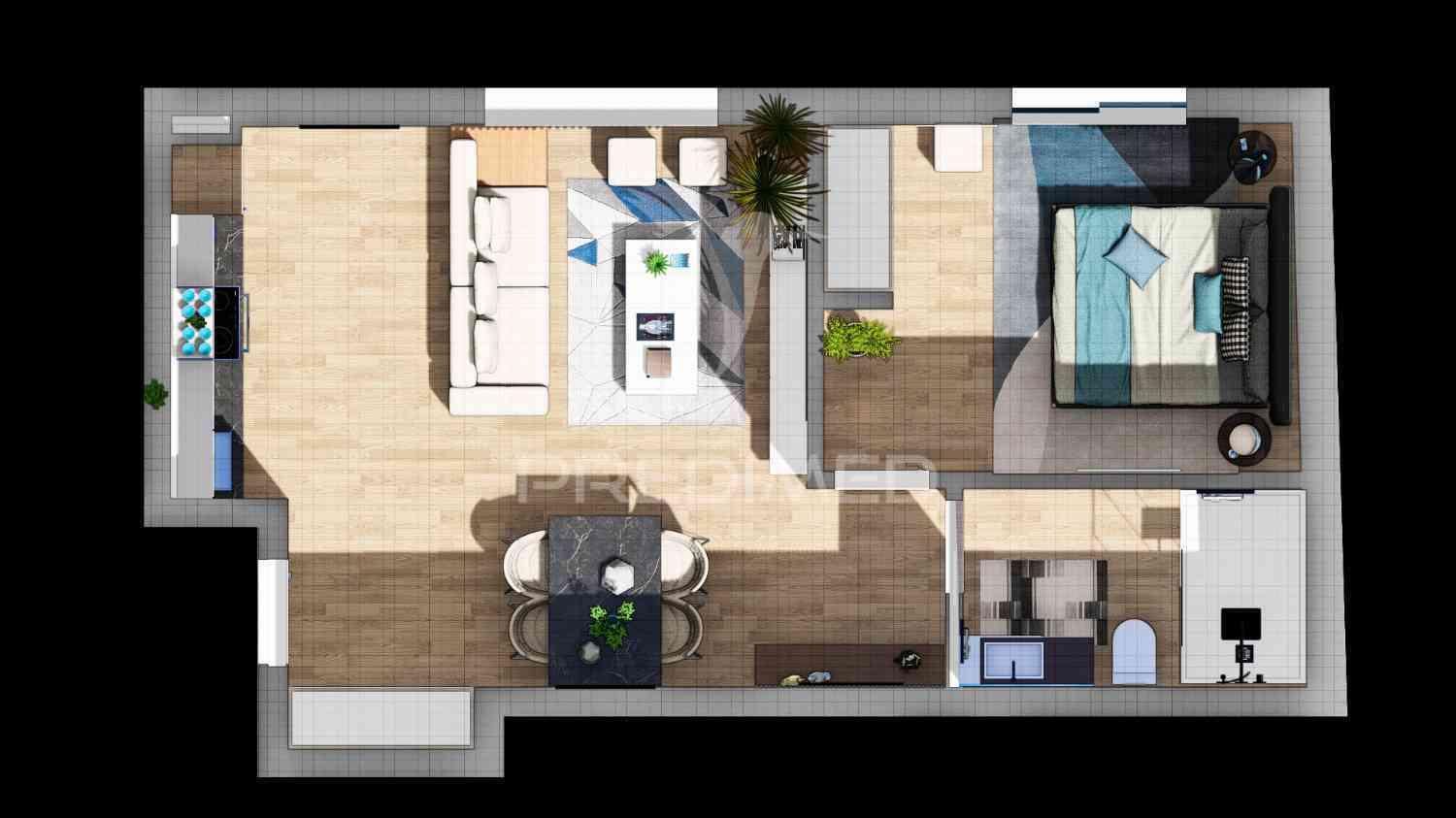 T1 num r/c de um edifício em construção, central - fracção c