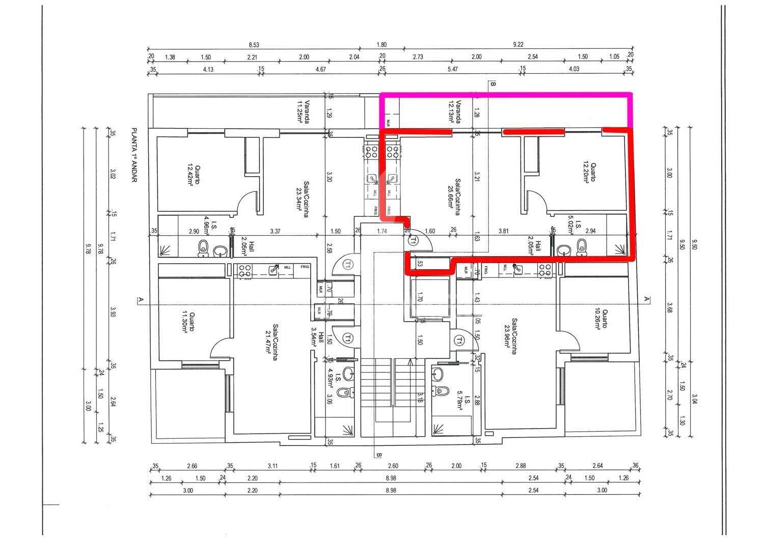 T1 num 1º andar, edifício em construção, central - fracção g