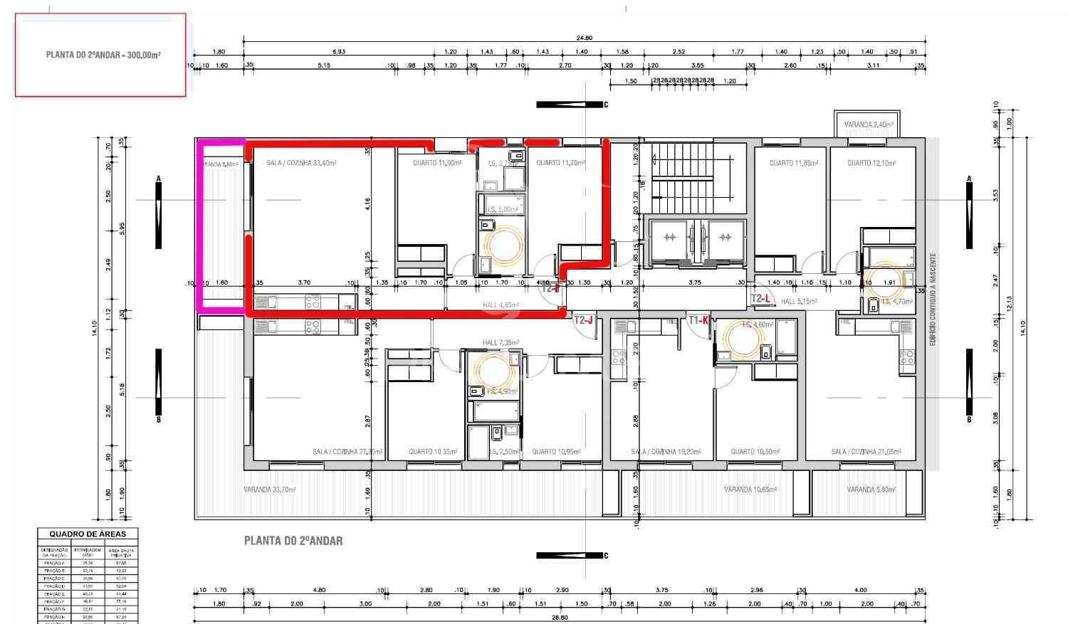 T2 em monte gordo, em edifício na 2ª linha com piscina