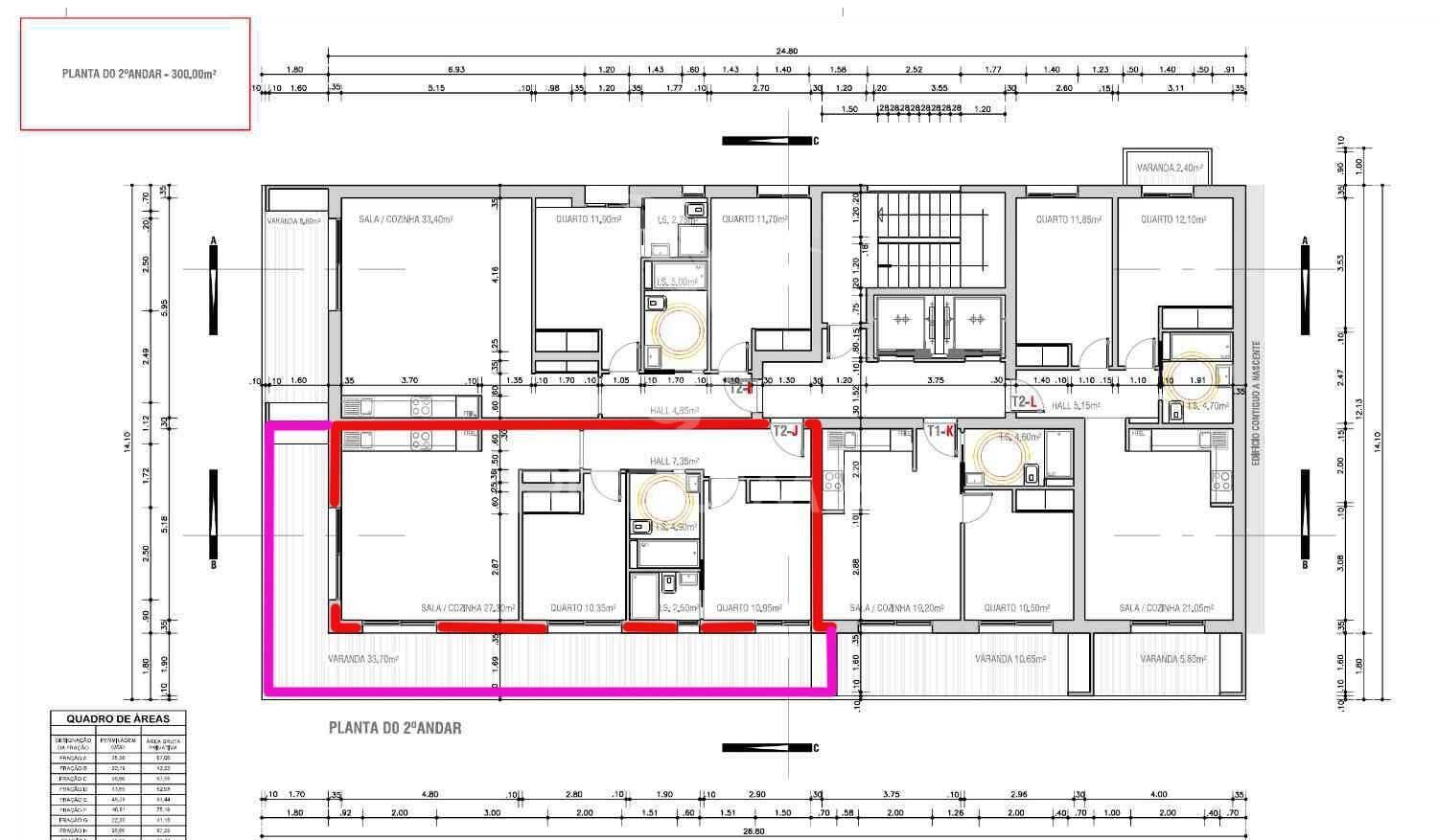 T2 em monte gordo, em edifício na 2ª linha com piscina