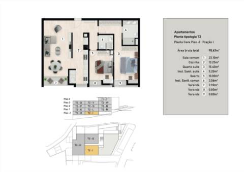 Apartamento t2 - no centro caniço