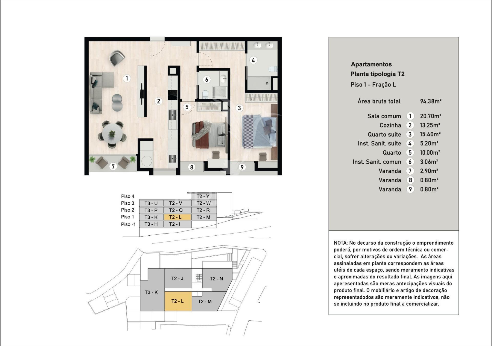 Apartamento t2 - no centro caniço