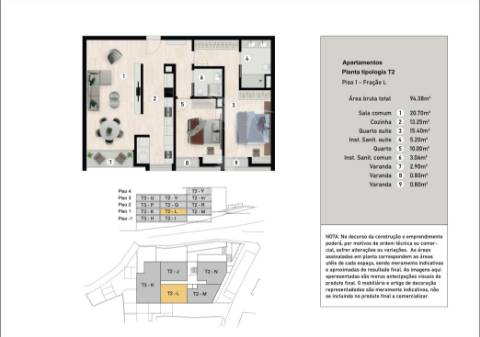 Apartamento t2 - no centro caniço