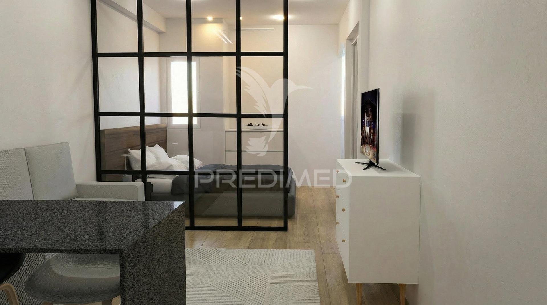 Apartamento t0 remodelado com vista mar
