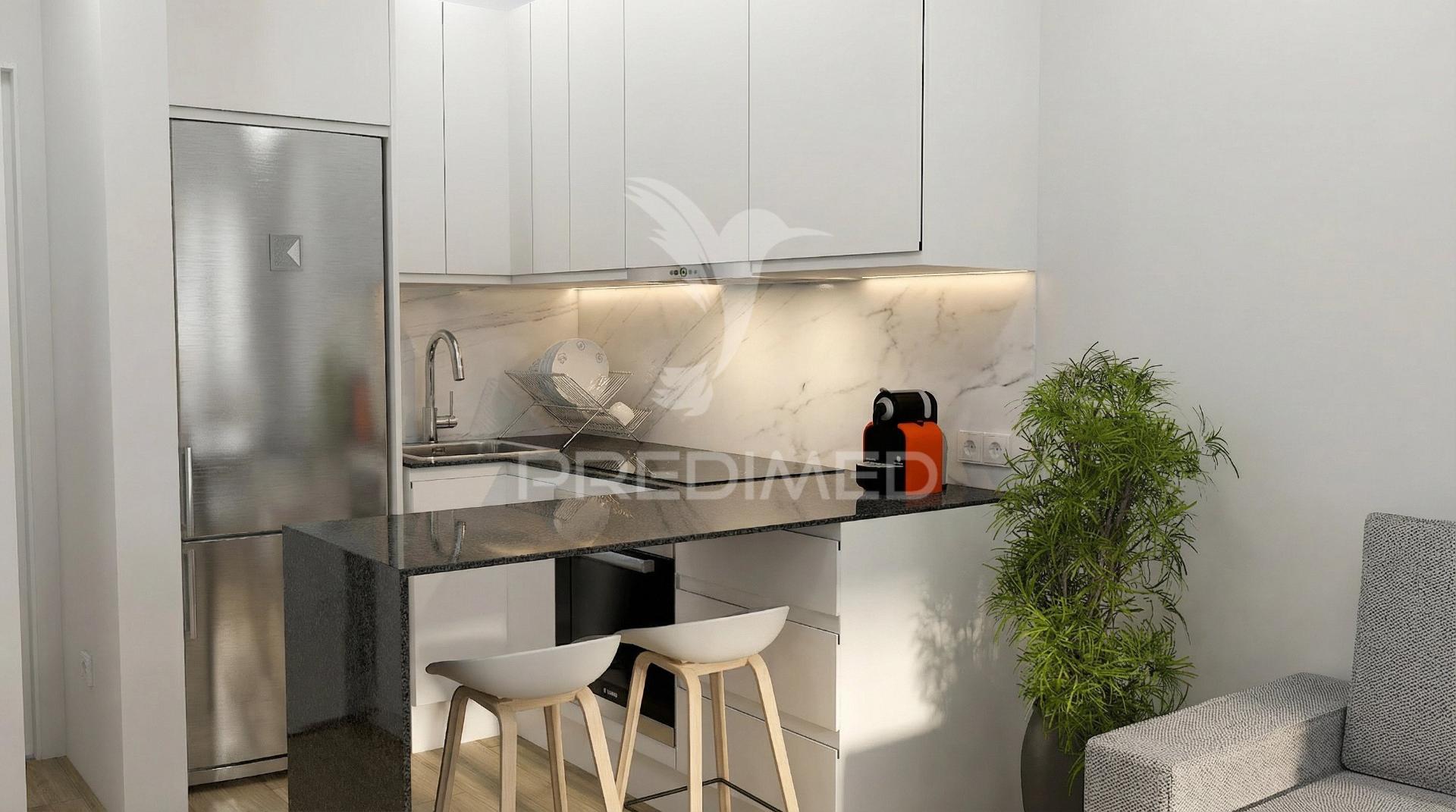 Apartamento t0 remodelado com vista mar