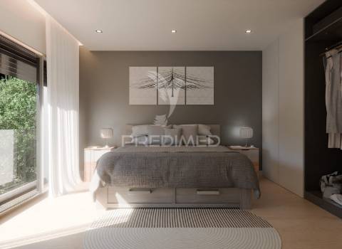 Moradia t4 de arquitetura moderna – urbanização da meia via