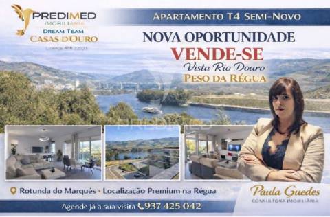 Apartamento t4 semi-novo com vista rio douro