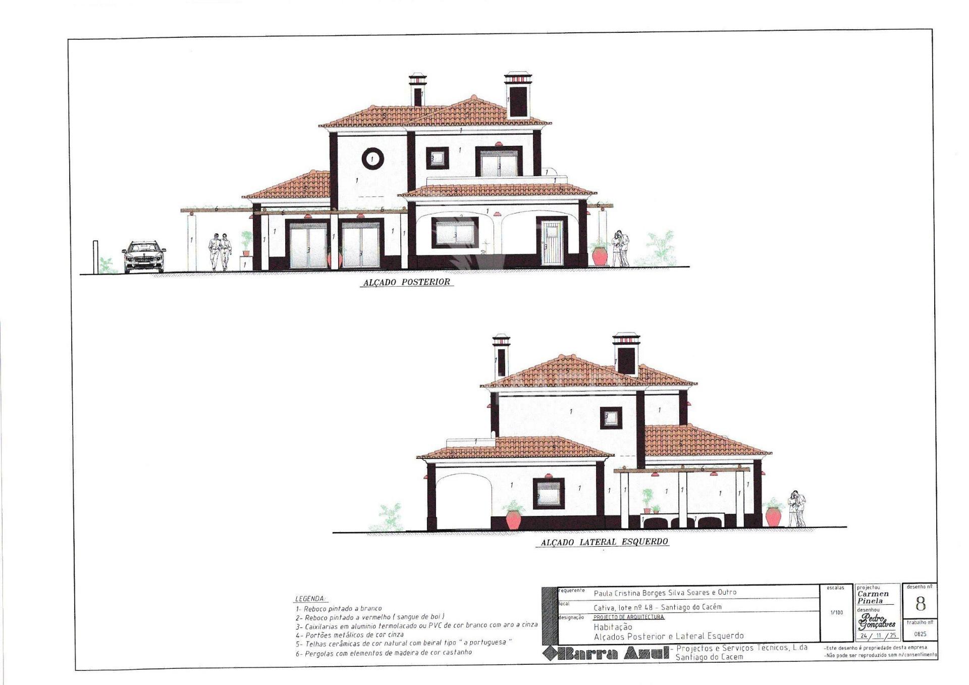 Lote de terreno para construção com 900 m2 para venda em santiago do caçém com projeto aprovado.