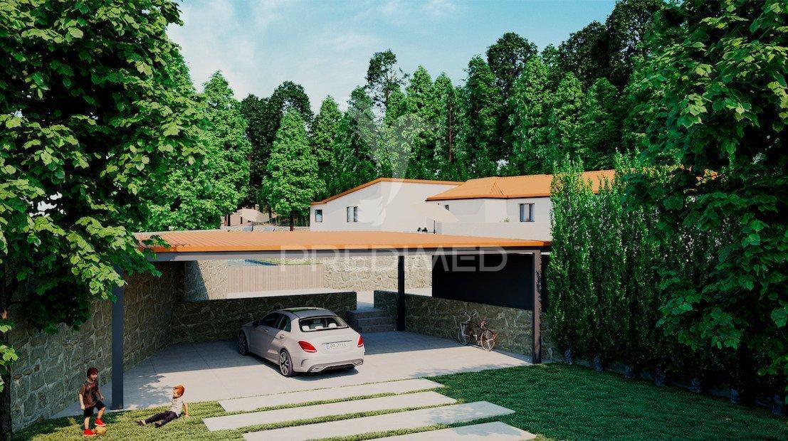 Moradia terrea independente em guimarães, piscina, jardim, terraço, garagem