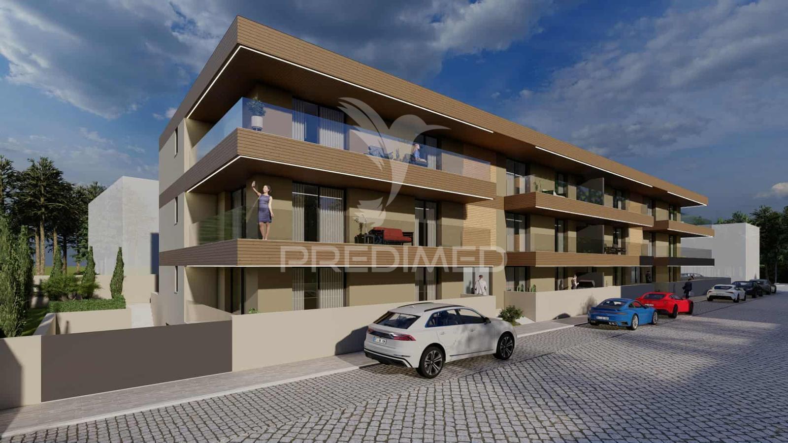Apartamento t1 c/terraço - condomínio a 300m da praia,