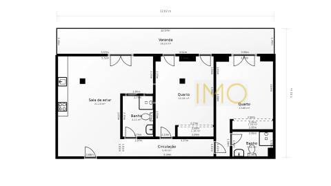 Apartamento T2, Novo, com varanda e garagem dupla