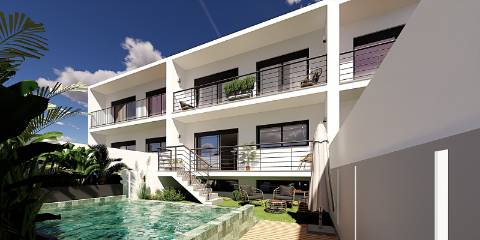 Moradia T3 em banda com Piscina, jardim e acabamentos de excelência no Estoril