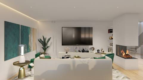 Moradia NOVA, isolada, construída num terreno com 318m2, com piscina e jardim em Famões, Odivelas.