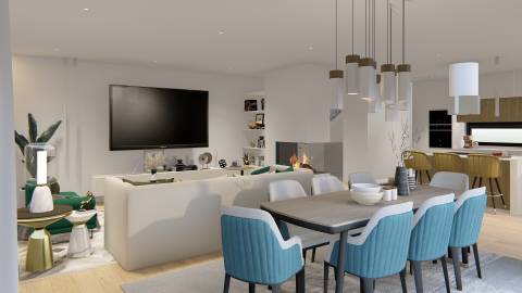 Moradia NOVA, isolada, construída num terreno com 318m2, com piscina e jardim em Famões, Odivelas.