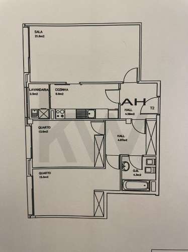 Apartamento T2 em São Mamede Infesta com excelente exposição solar.