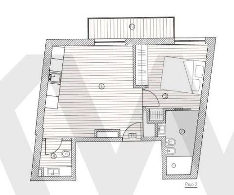 T1 com varanda a poente, novo, no centro de Leça da Palmeira
