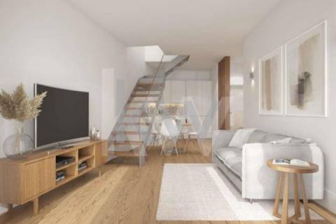 Loft T1 + T0 com varanda em Vila Nova de Gaia próximo à Ponte D. Luís e Jardim do Morro