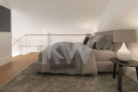 Loft com mezanine e varanda em Vila Nova de Gaia próximo à Ponte D. Luís e Jardim do Morro