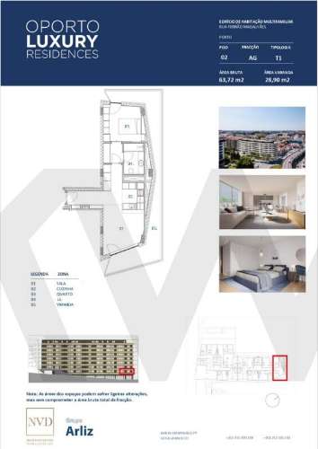 Venda Apartamento T1 (Fração AG) Porto