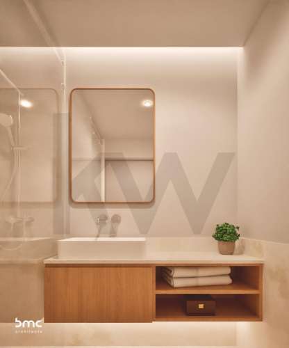 T1 kit com terraço a poente, no centro de Leça da Palmeira